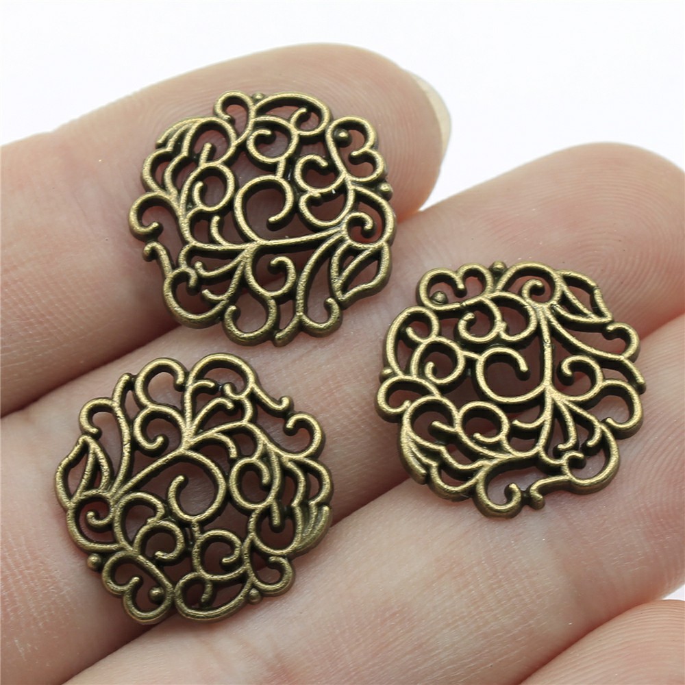 Vintage Fashion Nova - 10pcs 18x18mm 2 Colors Antique Silver