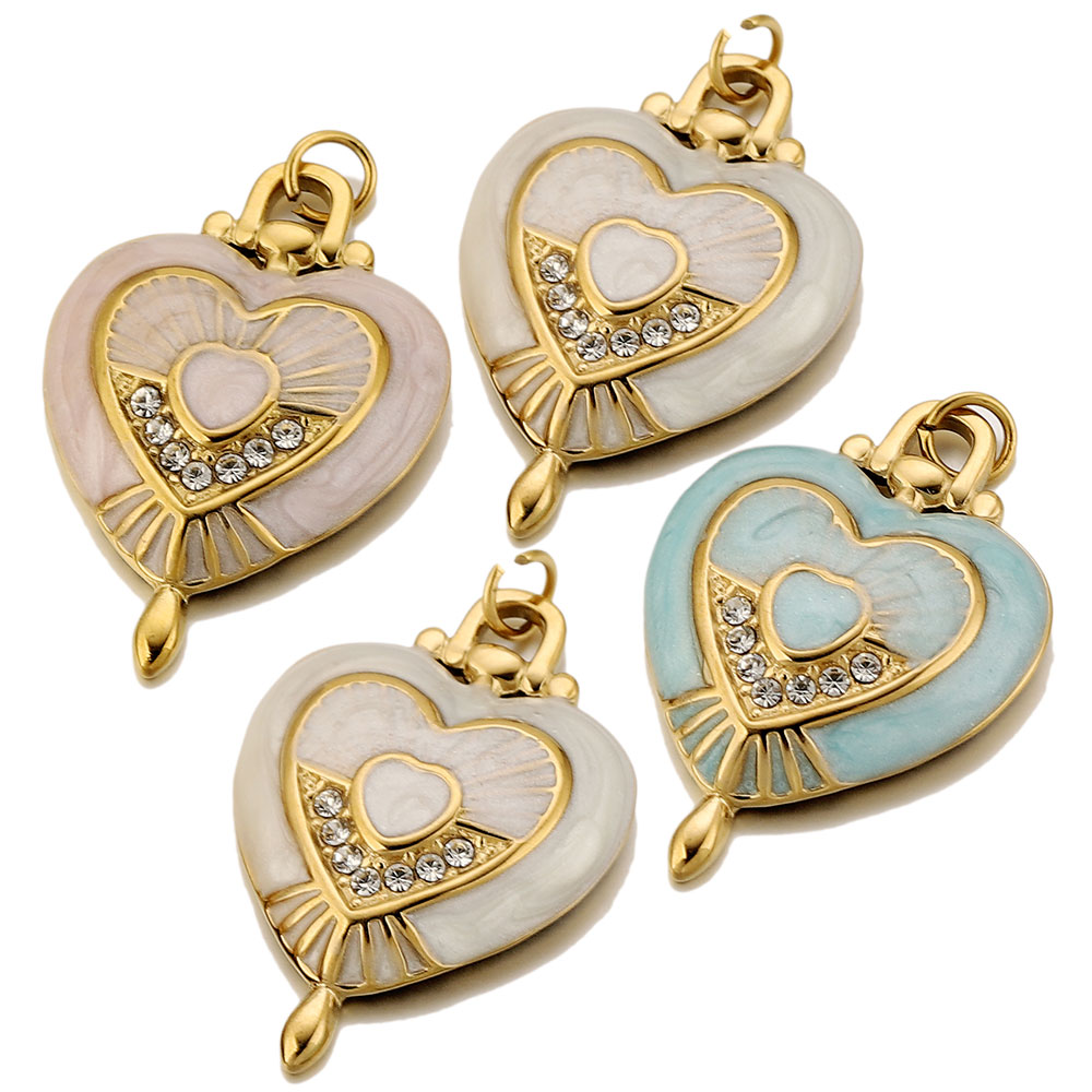 Vintage Fashion Nova - 3pcs Stainless Steel Vintage Enamel Heart