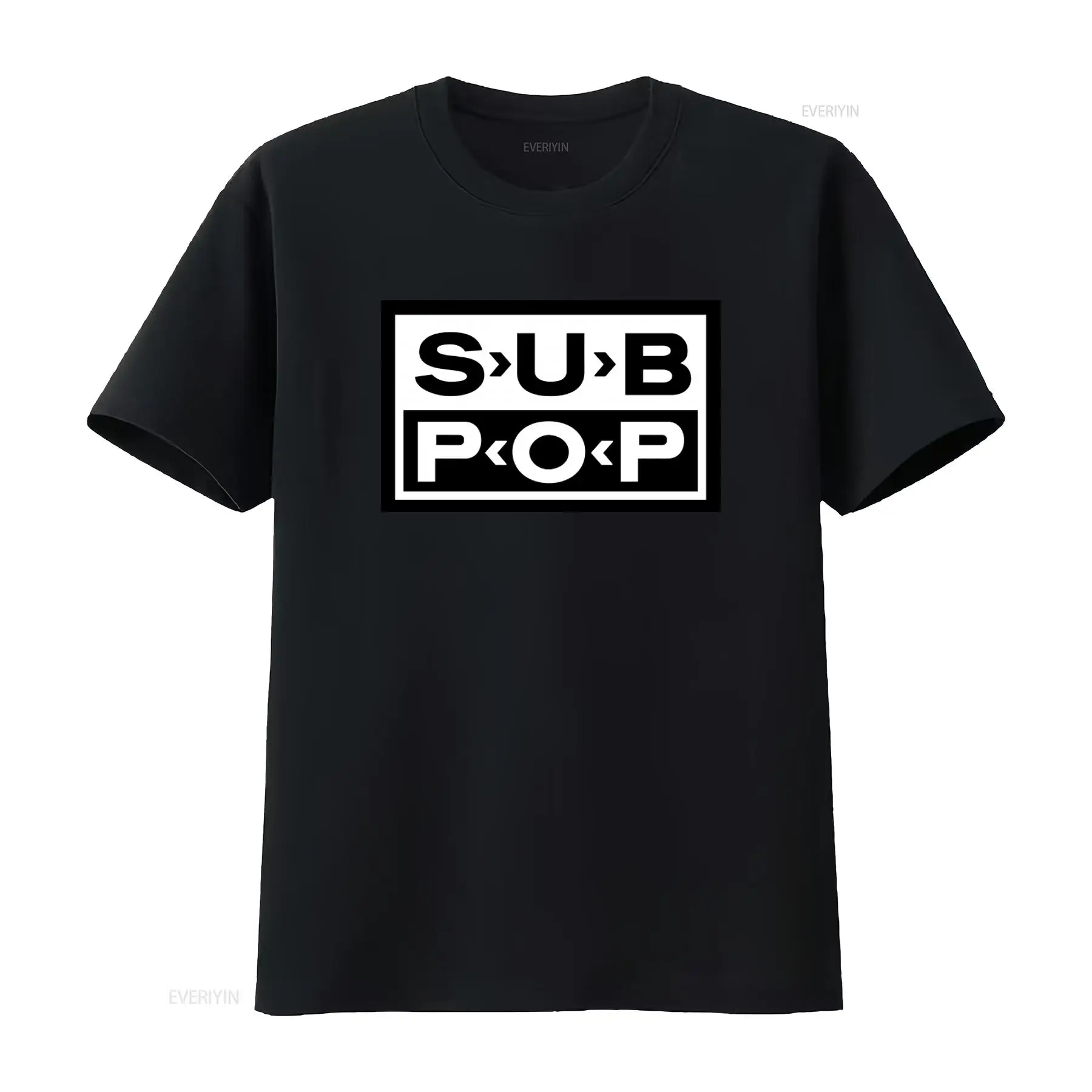 Sub Pop Logo T Shirt Black wit - đánh giá và giá Vintage Fashion Logo