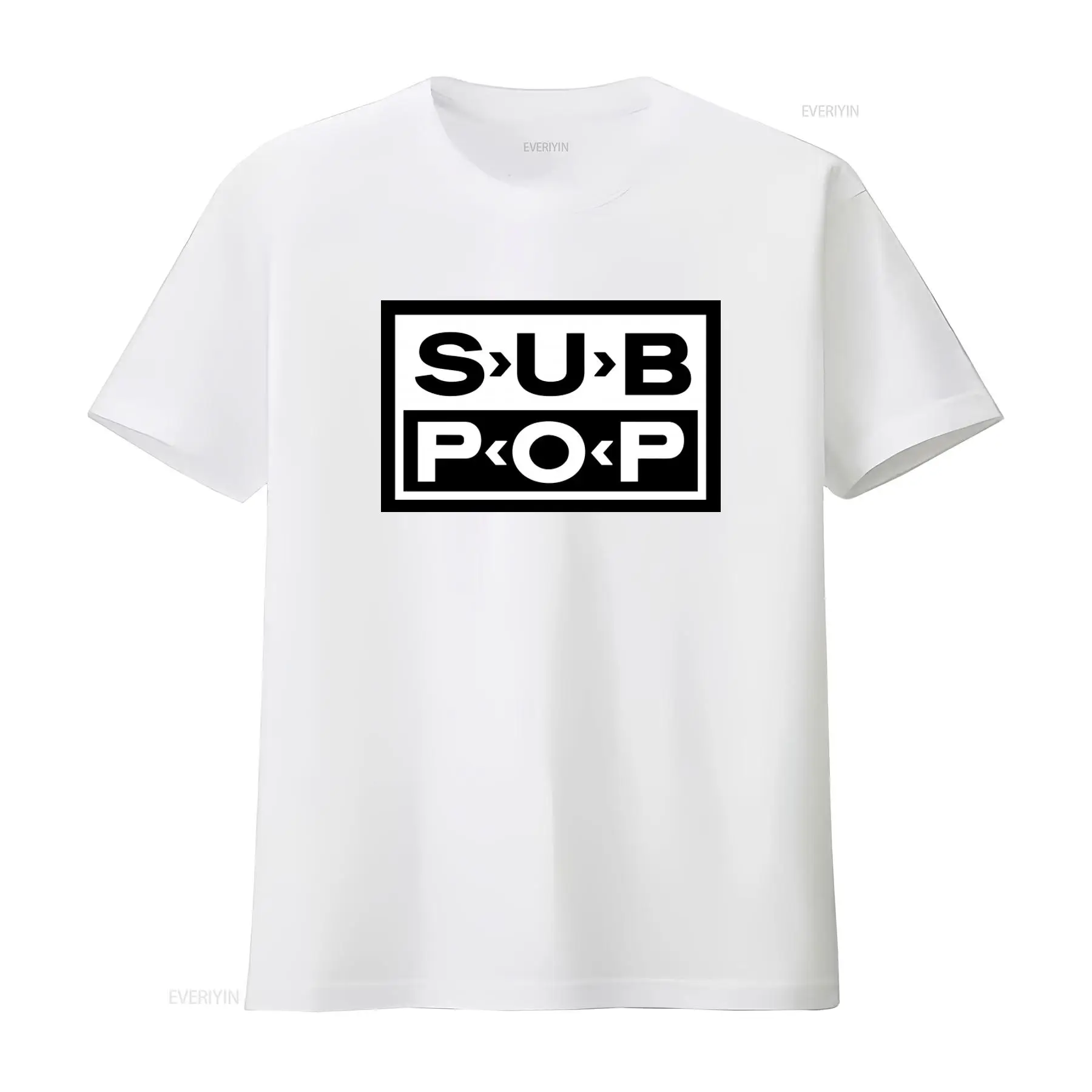 Sub Pop Logo T Shirt Black wit - đánh giá và giá Vintage Fashion Logo