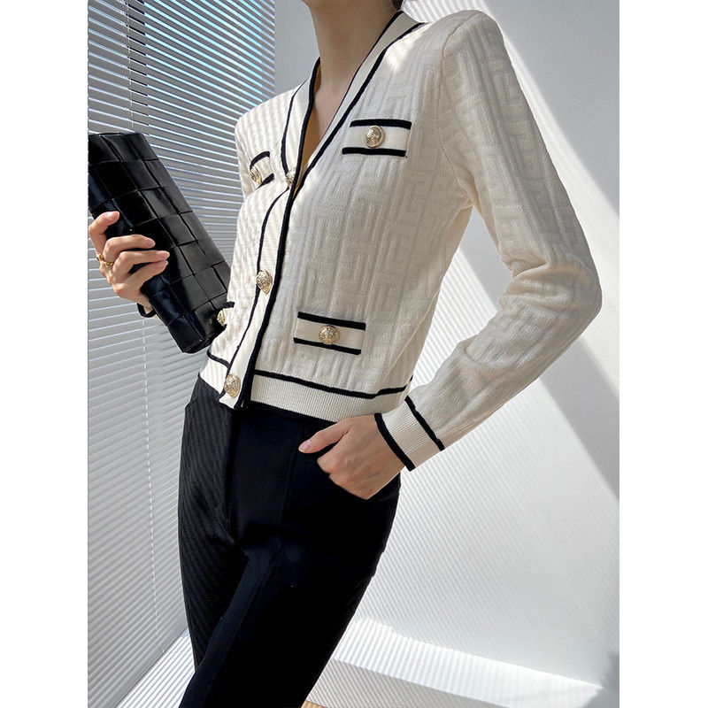 Spring Autumn New V-neck Long  - đánh giá và giá Crop Cardigan Vintage