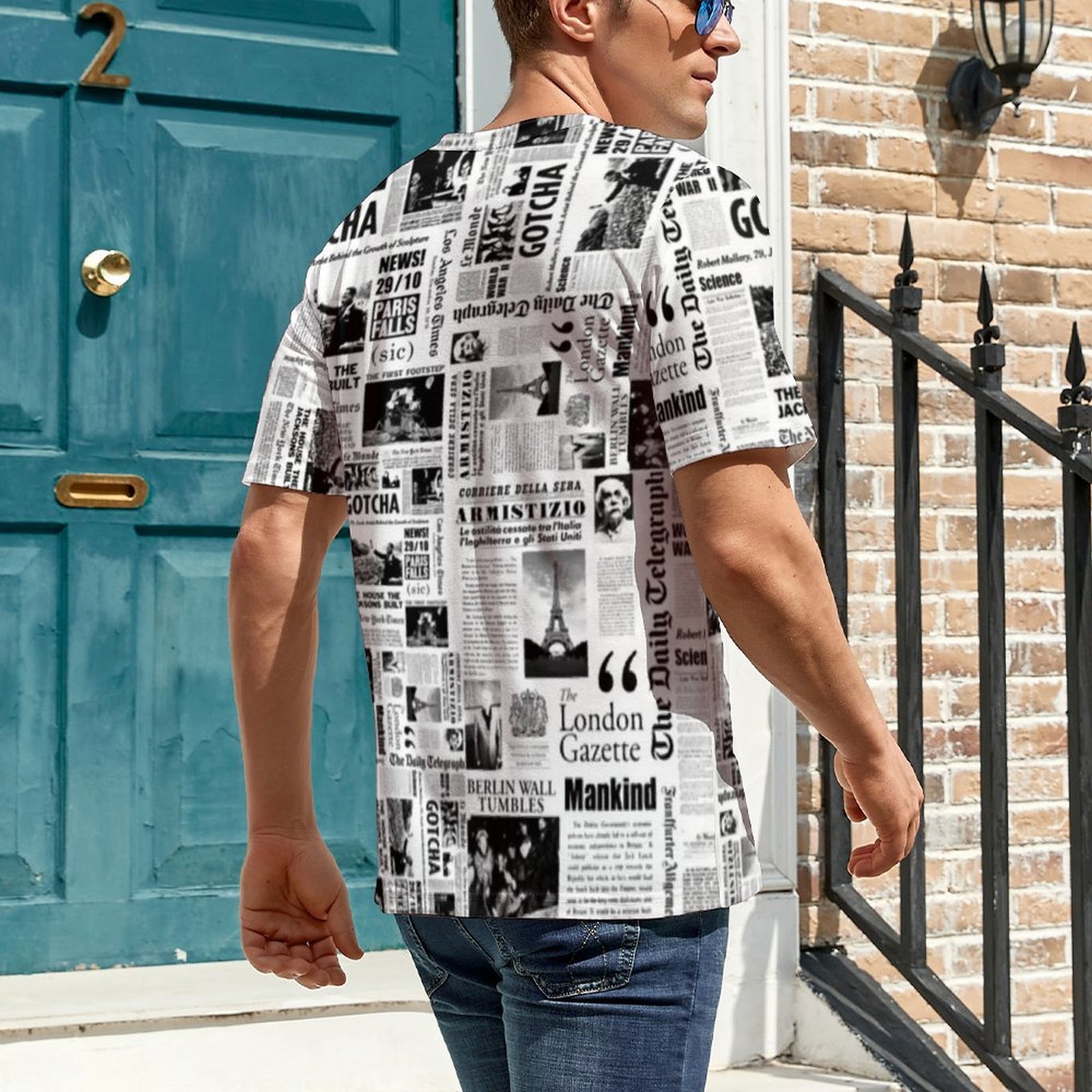 Men Vintage Newspaper T Shirt  - đánh giá và giá Vintage Fashion Newspaper
