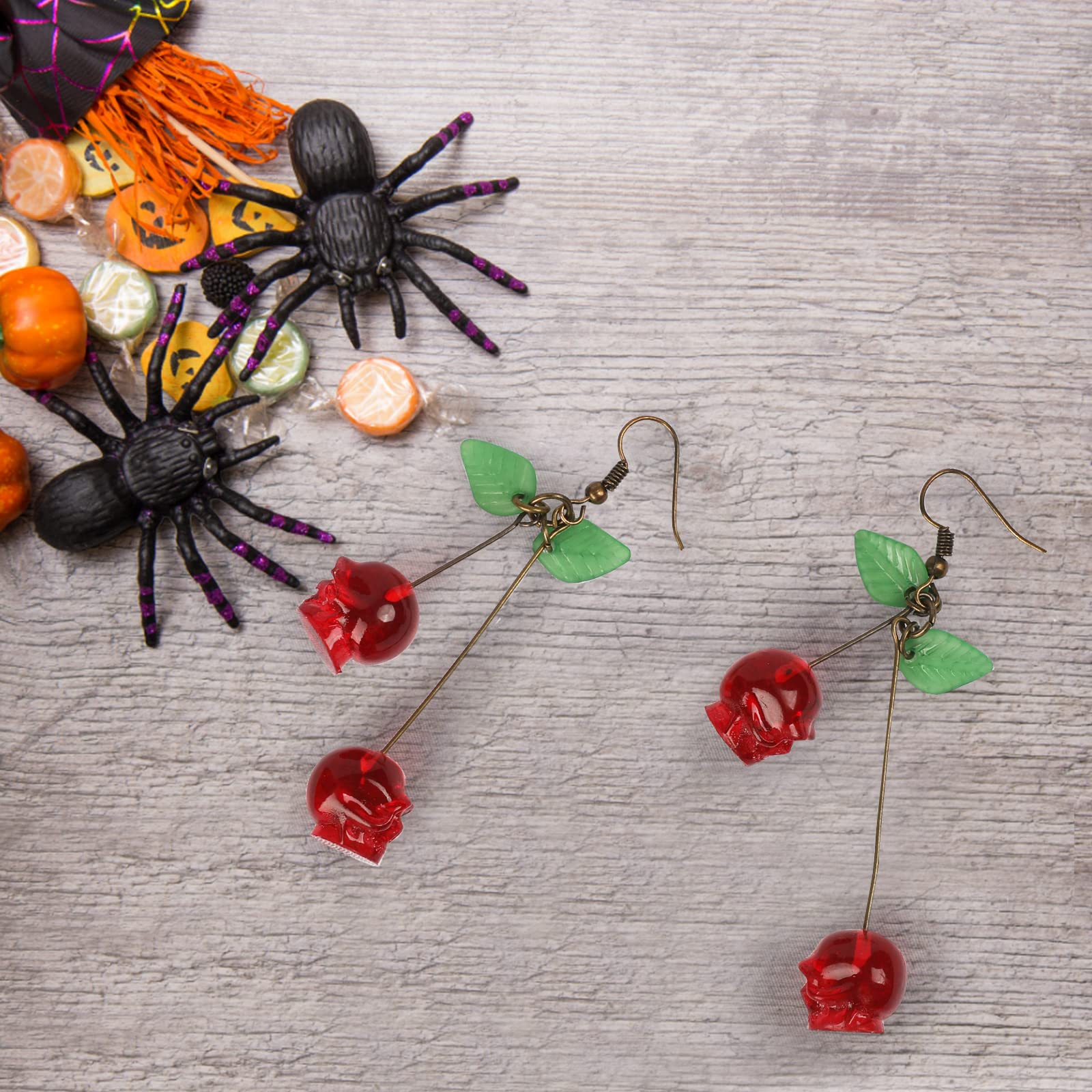 Skull Cherry -Red Skulls Earri - đánh giá và giá Quirky Vintage Fashion