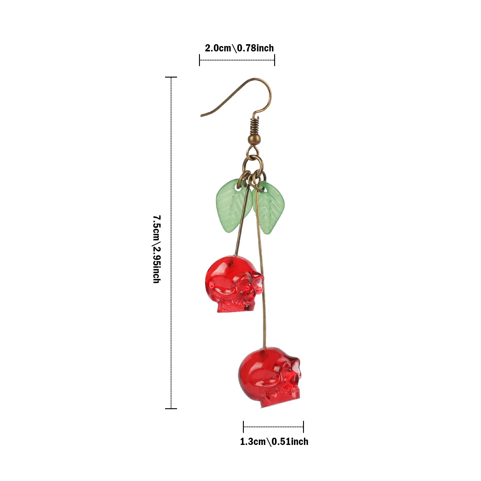 Skull Cherry -Red Skulls Earri - đánh giá và giá Quirky Vintage Fashion