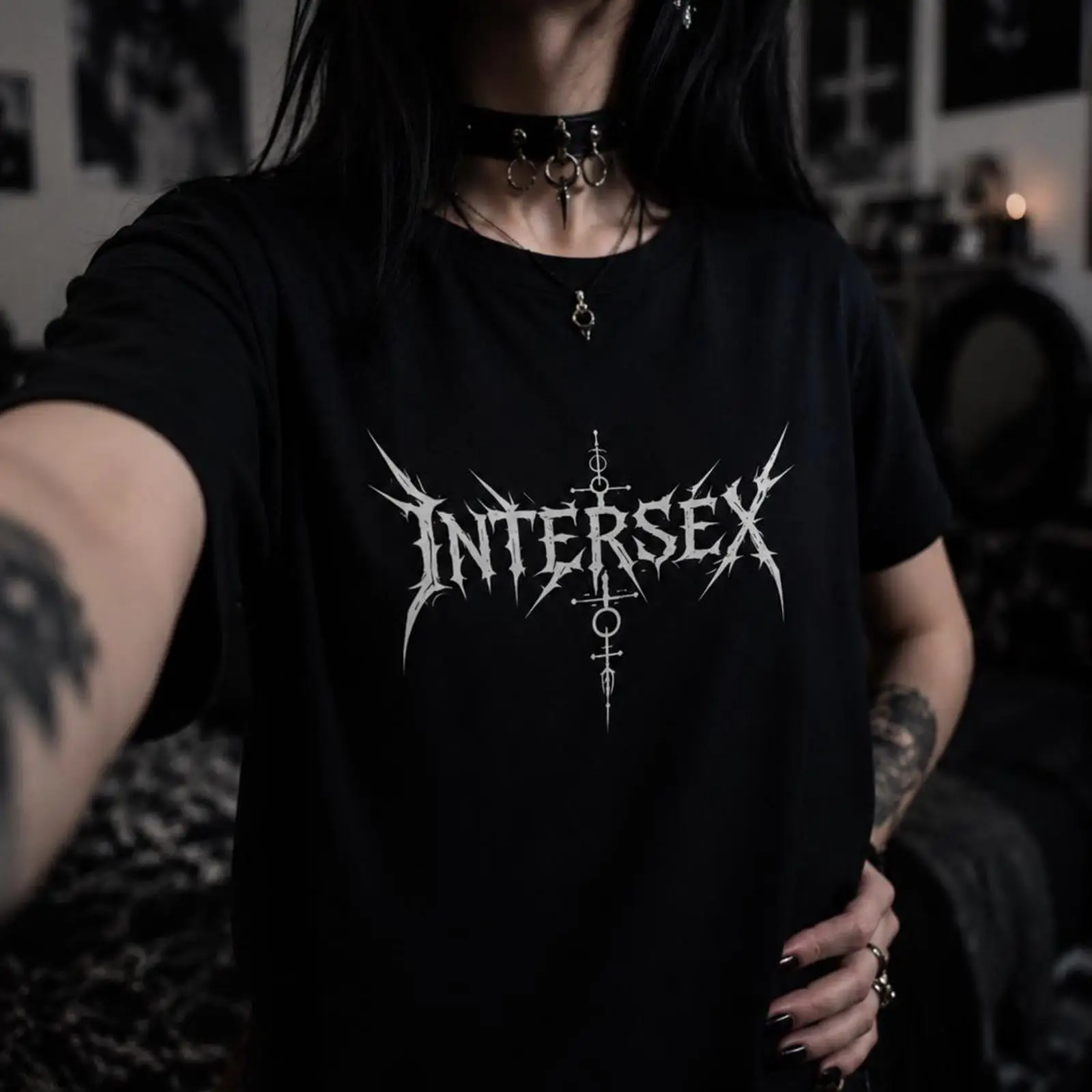 Gothic Intersex Pride T Shirt  - đánh giá và giá Vintage Queer Fashion