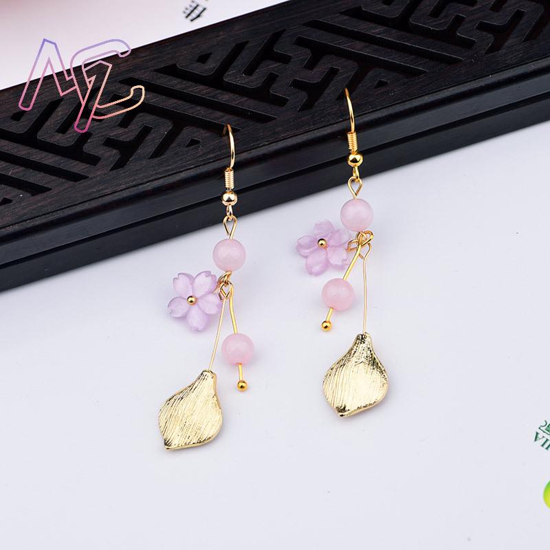 Pink Natural Jade Flower Earri - đánh giá và giá Vintage Fashion Earrings