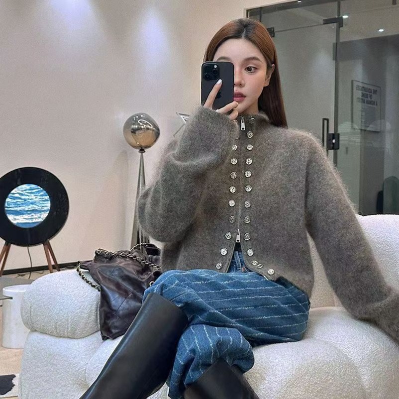 Fall Women Old Money Cuddly Ca - đánh giá và giá Crop Cardigan Vintage