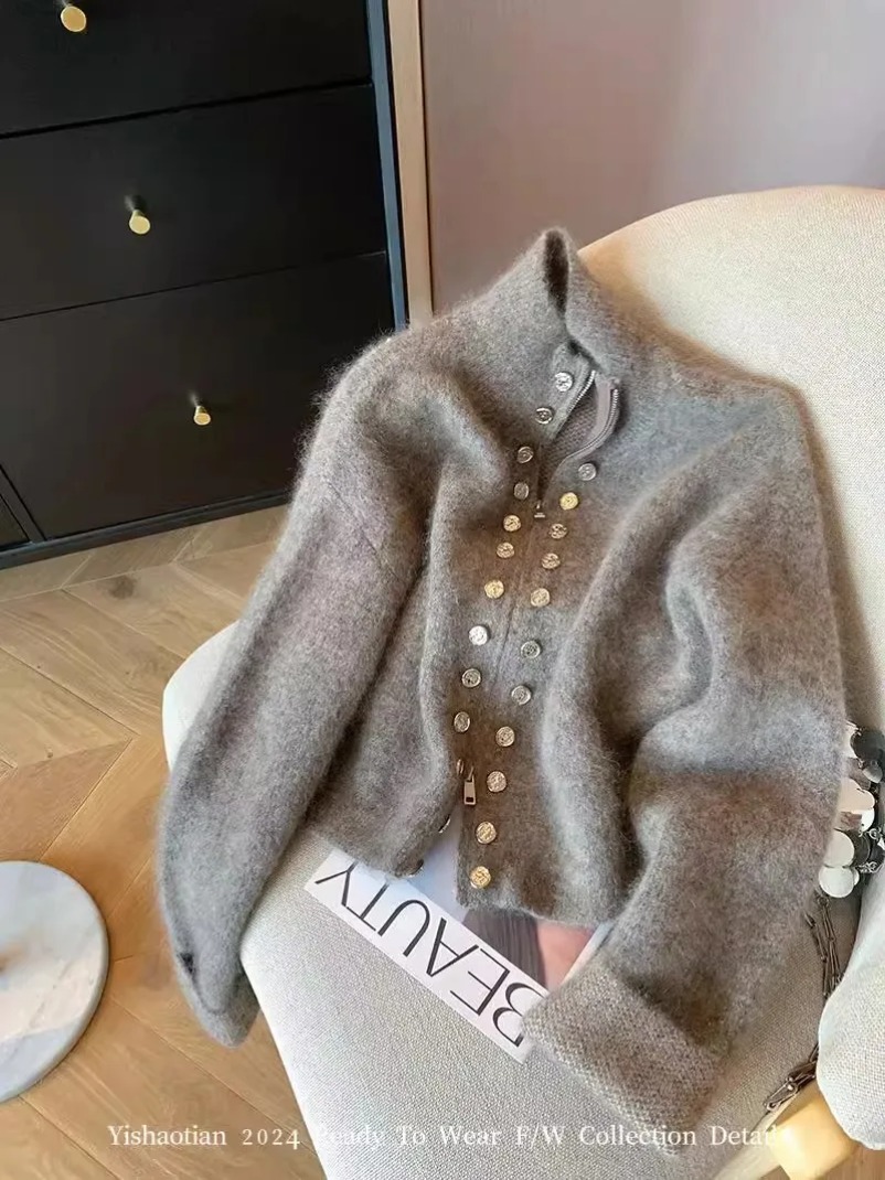 Fall Women Old Money Cuddly Ca - đánh giá và giá Crop Cardigan Vintage