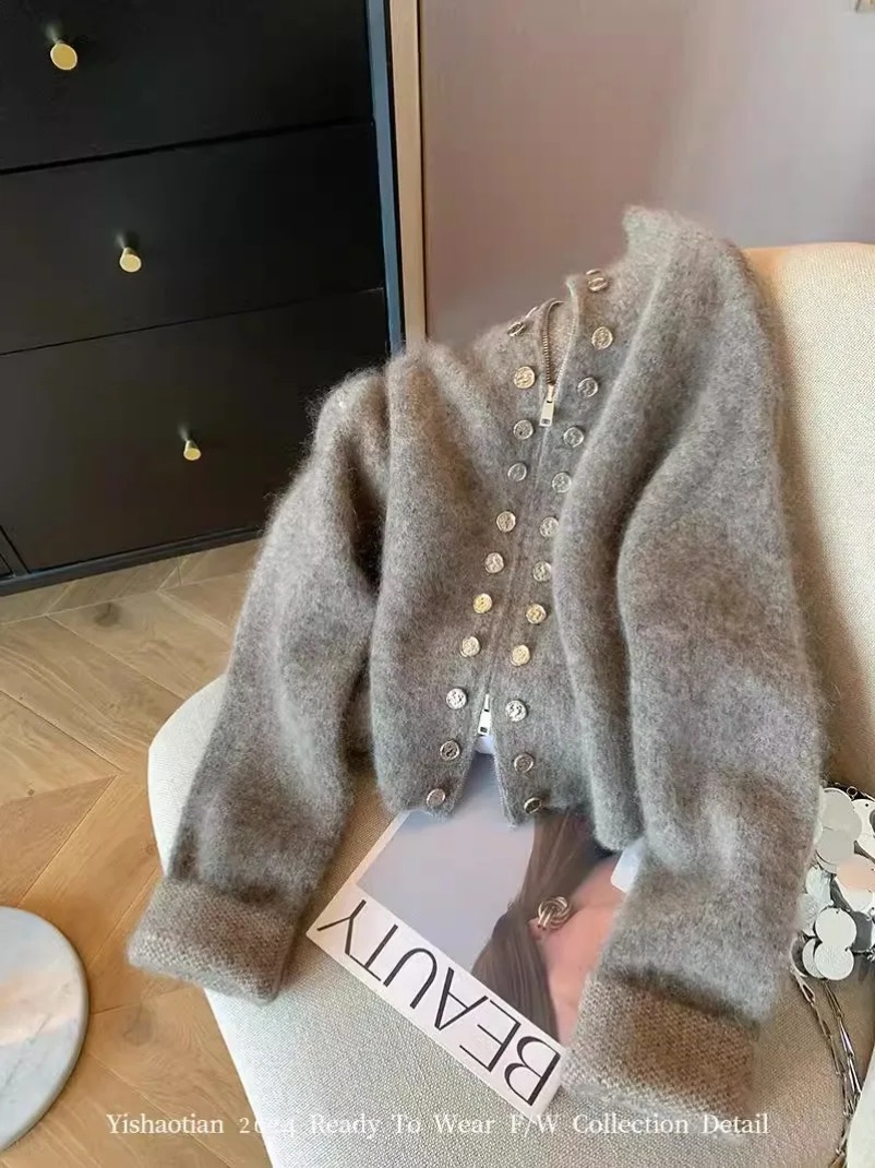 Fall Women Old Money Cuddly Ca - đánh giá và giá Crop Cardigan Vintage