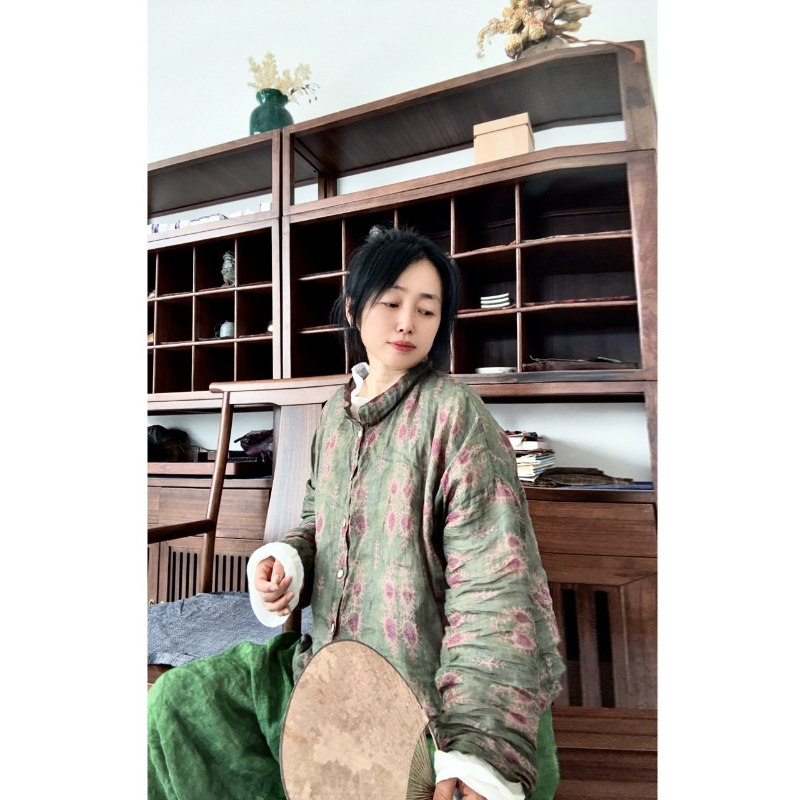 Ramie Long Sleeves Floral Prin - đánh giá và giá Crop Cardigan Vintage