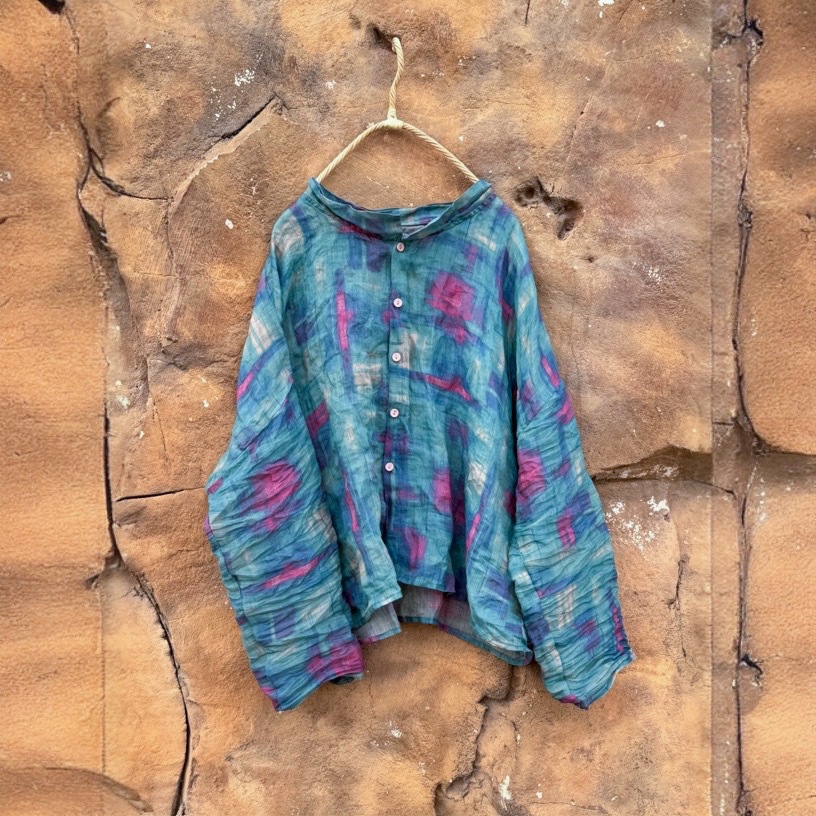 Ramie Long Sleeves Floral Prin - đánh giá và giá Crop Cardigan Vintage