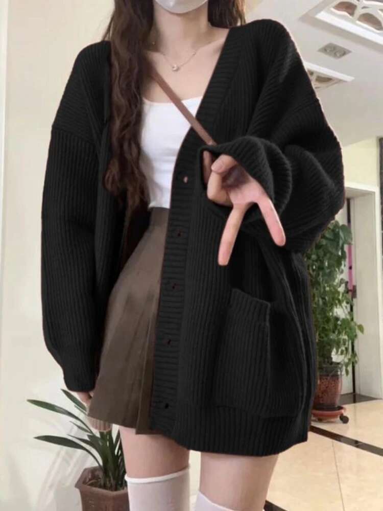 Loose Cardigan Women Long Slee - đánh giá và giá Crop Cardigan Vintage