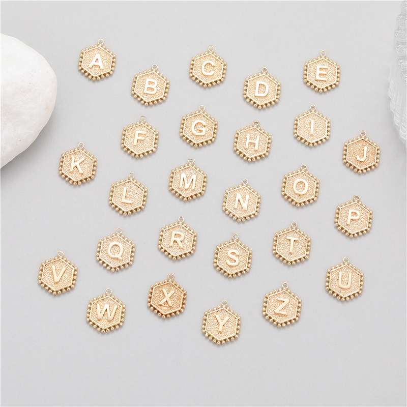 5Pcs Rivet Hexagonal 26 Alphab - đánh giá và giá Vintage Fashion Earrings